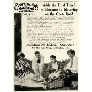  1923 Ad Burlington Hawkeye Refrigerated Picnic Basket Food 
