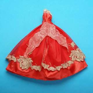 NEW red party barbie Clothes Dress Gown for Barbie Doll 649  