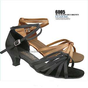   , Tango & Latin Black, Golden Brown Womens Dance Shoes Style 6005