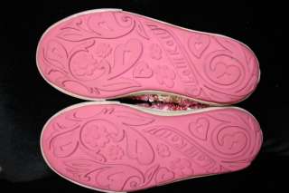 Girls LELLI KELLY Shoes size 31 Pink ivory Floral beaded Mary Jane 