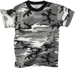 Kids Military Army Camouflage Poly/Cotton T Shirts  