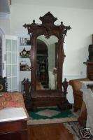 Massive Hall Tree/Mirror 9 foot Plus Extremely Ornate  