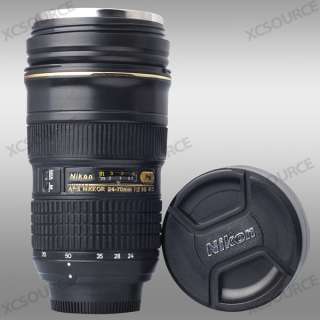 Stainless Steel 1:1 Nikon 24 70mm Lens tea Coffee Cup Mug + bag DC93 