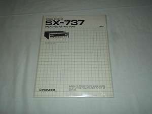 Pioneer SX 737 Stereo Receiver Original Owners Manual X Rare  