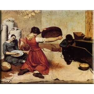   Sifters 30x24 Streched Canvas Art by Courbet, Gustave