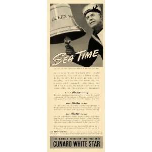  1939 Ad Cunard White Star Queen Mary Bell Quartermaster 