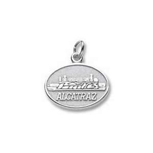  Alcatraz Charm   Sterling Silver: Jewelry