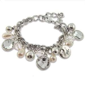 Crafts Ladies Bracelet in White 925 Silver with White Crystals, form 