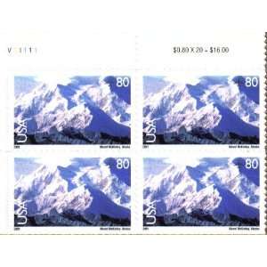   MOUNTAINS #C137 Airmail Plate Block of 4 x 80 cents US Postage Stamps