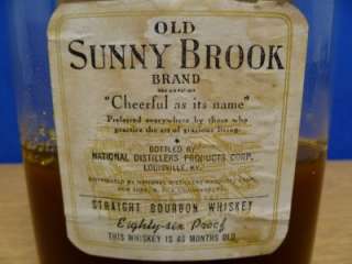 Old Sunny Brook Brand Bourbon Whiskey Bottle T51  