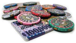 1000 Ct Nevada Jack Ceramic Poker Chip Set 10 Gram Wt.  