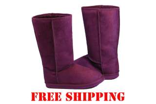   Knee High Suede Flat Boots Purple Ug Style Size 7.5 8 8.5 9  