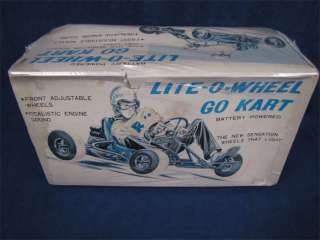 Vintage Lite O Wheel Bat Op Go Kart W/Box Nomura Japan  