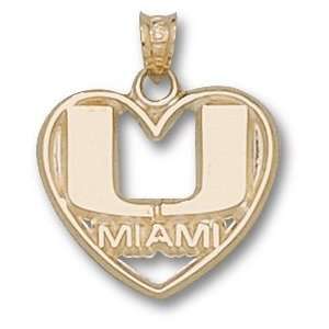  Univ. of Miami Heart Pendant 10kt Yellow Gold: Jewelry