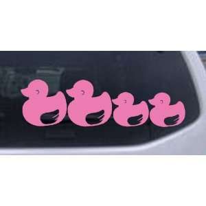 11in X 3.2in Pink    Rubber Ducky Family Stick Family Car Window Wall 