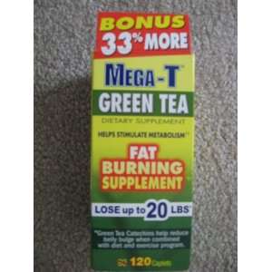  Mega T Green Tea Fat Burning Supplement 120 Caplets 