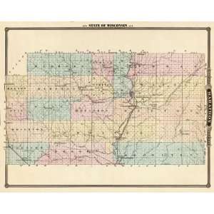  MARATHON COUNTY WISCONSIN (WI) LANDOWNER MAP 1878