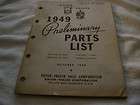 1949 kaiser frazer preliminary parts list kaiser k4911 4921 frazer