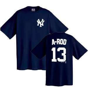 Alex Rodriguez (New York Yankees) Youth Name and Number T Shirt (Navy 