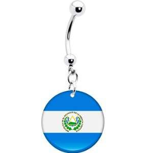  El Salvador Flag Belly Ring Jewelry