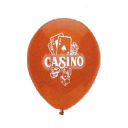 Lot of 8 Latex Casino Red/White/Black Balloons 12  