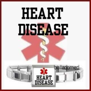 HEART DISEASE MEDICAL ALERT ID Silver Tone Unisex Bracelet  
