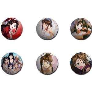   LOVE HINA Pinback Buttons 1.25 Pins / Badges Manga: Everything Else