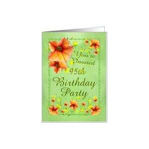  95th Birthday Party Invitations Apricot Flowers Card: Toys 