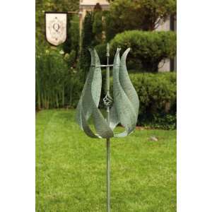    Tulip Powder Coated Metal Kinetic Garden Art Patio, Lawn & Garden