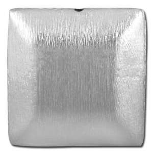  26mm Silver Brushed Puff Rectangle Metal Beads Arts 