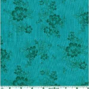  45 Wide Rose Teal Fabric By The Yard Arts, Crafts 