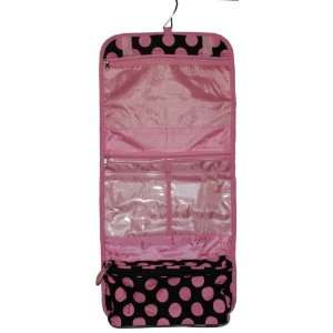  Black & Pink Polka Dot Hanging Cosmetic Bag Health 