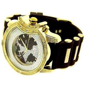  New Mens 24k gold plated Iced out bling watch big heavy 