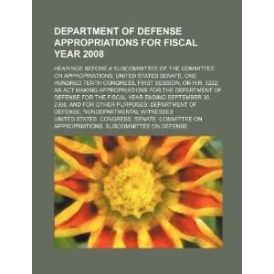  Department of Defense appropriations for fiscal year 2008 