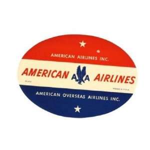  American Overseas Airlines Luggage Label / Baggage 