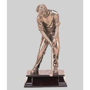  Large Golf Ball Position Statue   Pewter Finish: Sports 