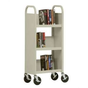   Sided Sloped Shelf Mobile Book Truck Color: Dove Gray: Office Products