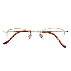 Dr. Dean Edell (B62) Reading Glasses, Nickel Semi Rimless Metal Frame 