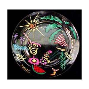 Caribbean Excitement Design   Hand Painted   Platter/Serving Plate 