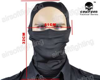   Airsoft Tactical Full Face Warm Fleece Snow Hood Mask Black A  
