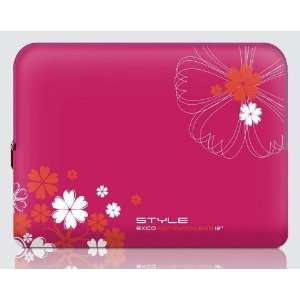    02 PK Weather Resistant Neoprene Laptop Sleeve   Flower Pink 15.4