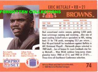 ERIC METCALF (RB) BROWNS  1990 Pro Set Card  