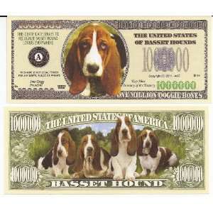 Basset Hound Dog $Million Dollar$ Novelty Bill Collectible