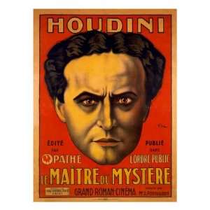  Poster Advertising Harry Houdinis Serial Movie, Le Maitre 