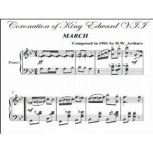   of King Edward VII Intermediate Piano Sheet Music H W Arthurs Books