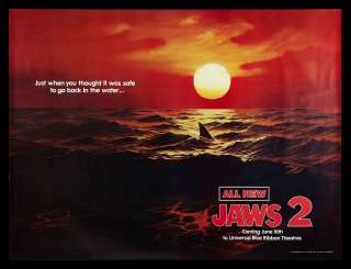 JAWS 2 * CineMasterpieces SUBWAY 2SH OCEAN MOVIE POSTER RED WATER 