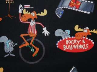 Rocky and Bullwinkle Cartoon Windham Childrens Fabric Yard  