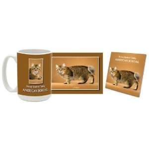 American Bobtail Mug & Coaster Gift Box Combo   Cat/Kitten 