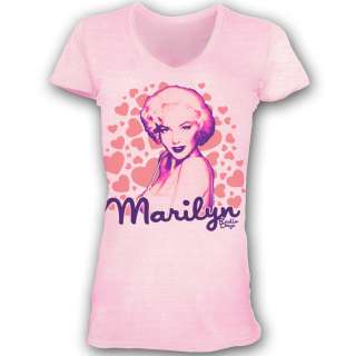 Licensed Marilyn Monroe Pink Radio Days Junior Shirt S XL  