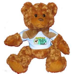 Akitas Leave Paw Prints on your Heart Plush Teddy Bear with BLUE T 